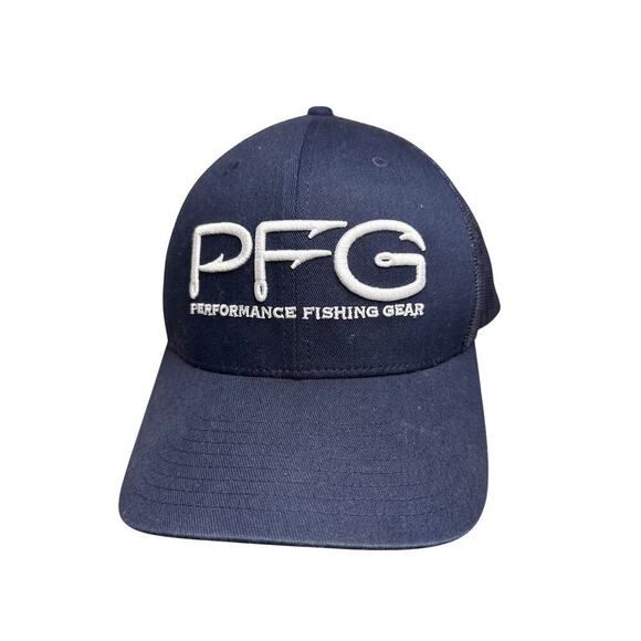 Columbia PFG Fishing Mesh Ball Cap Hat Performance Gear Snapback Navy Blue - Picture 5 of 16
